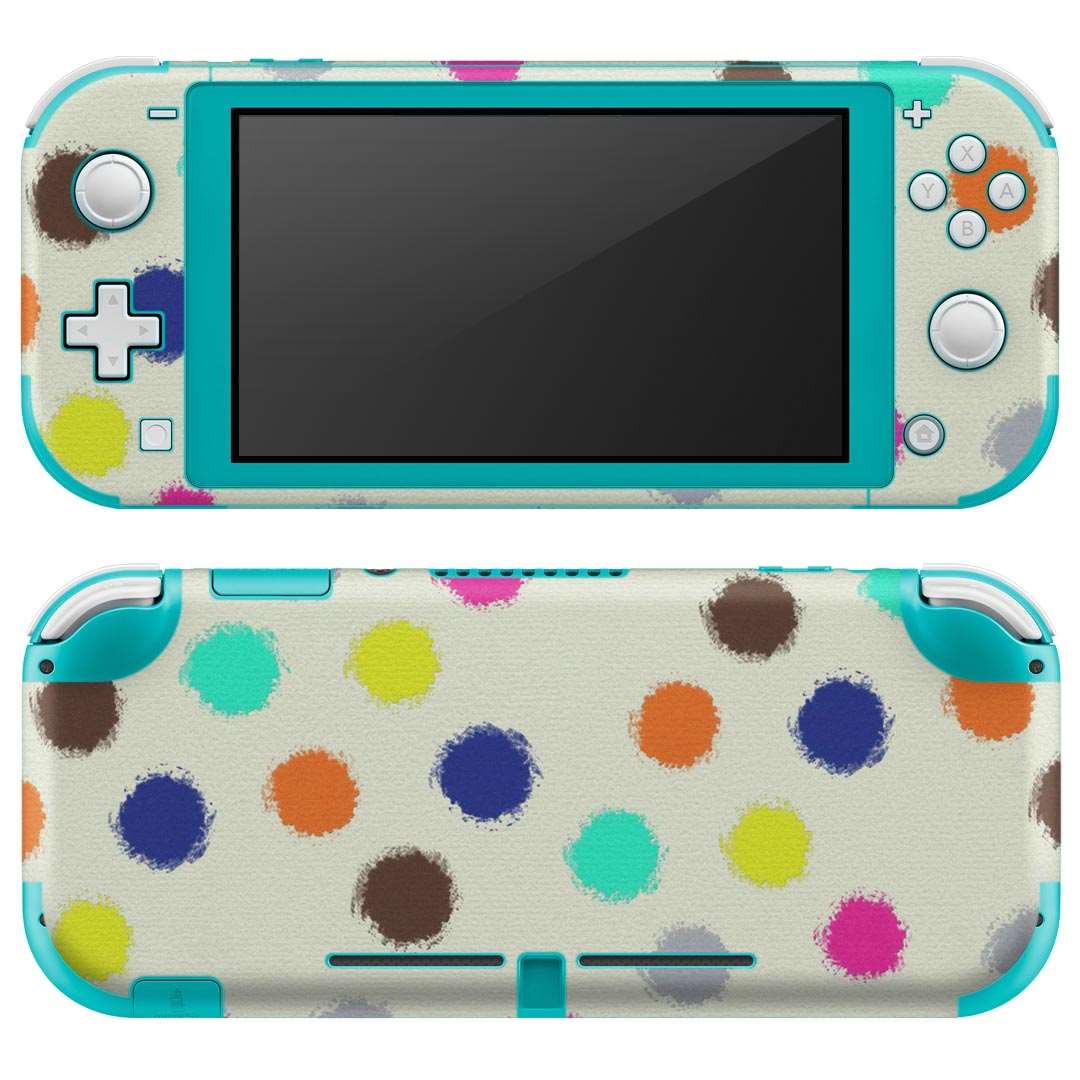 igsticker Nintendo Switch Lite 専用 デザインスキンシール 全面 ニンテンドー スイッチ ライト 専用 ゲーム機 カバー アクセサリー フィルム ステッカー エアフリー 004708 水玉 ドット カラフル