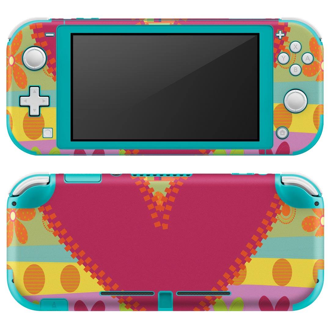 igsticker Nintendo Switch Lite 専用 デザインスキンシール 全面 ニンテンドー スイッチ ライト 専用 ゲーム機 カバー アクセサリー フィルム ステッカー エアフリー 004712 " " 花 ハート イラスト