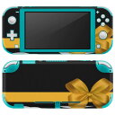 igsticker Nintendo Switch Lite 専用 デザインスキンシール 全面 ニンテンドー スイッチ ライト 専用 ゲーム機 カバー アクセサリー フィルム ステッカー エアフリー 004730 ゼブラ　リボン　黄色