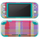 igsticker Nintendo Switch Lite 専用 デザインスキンシール 全面 ニンテンドー スイッチ ライト 専用 ゲーム機 カバー アクセサリー フィルム ステッカー エアフリー 004738 チェック　模様　ピンク