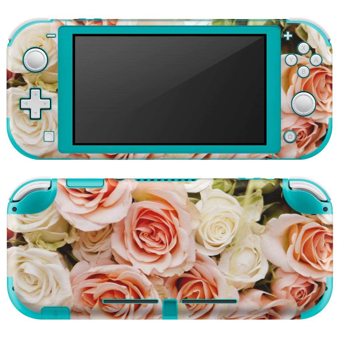 igsticker Nintendo Switch Lite 専用 デザインスキンシール 全面 ニンテンドー スイッチ ライト 専用 ゲーム機 カバー アクセサリー フィルム ステッカー エアフリー 004742 花　ピンク　白　写真