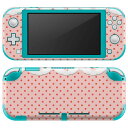 igsticker Nintendo Switch Lite 専用 デザインスキンシール 全面 ニンテンドー スイッチ ライト 専用 ゲーム機 カバー アクセサリー フィルム ステッカー エアフリー 004752 水玉　レース　ピンク