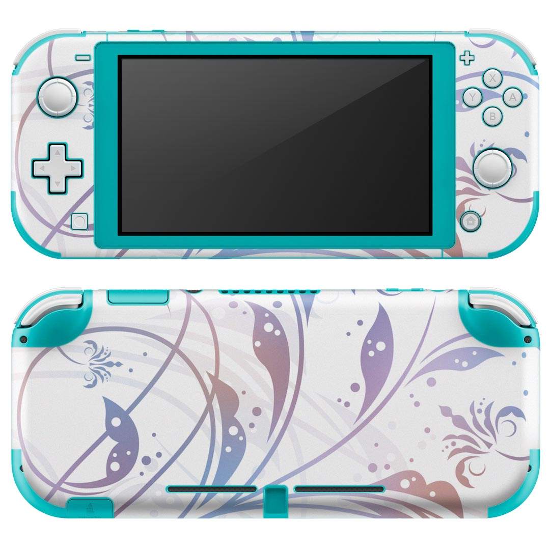 igsticker Nintendo Switch Lite 専用 デザインスキンシール 全面 ニンテンドー スイッチ ライト 専用 ゲーム機 カバー アクセサリー フィルム ステッカー エアフリー 004768 花　白