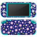 igsticker Nintendo Switch Lite 専用 デザインスキンシール 全面 ニンテンドー スイッチ ライト 専用 ゲーム機 カバー アクセサリー フィルム ステッカー エアフリー 004769 桜 青 模様