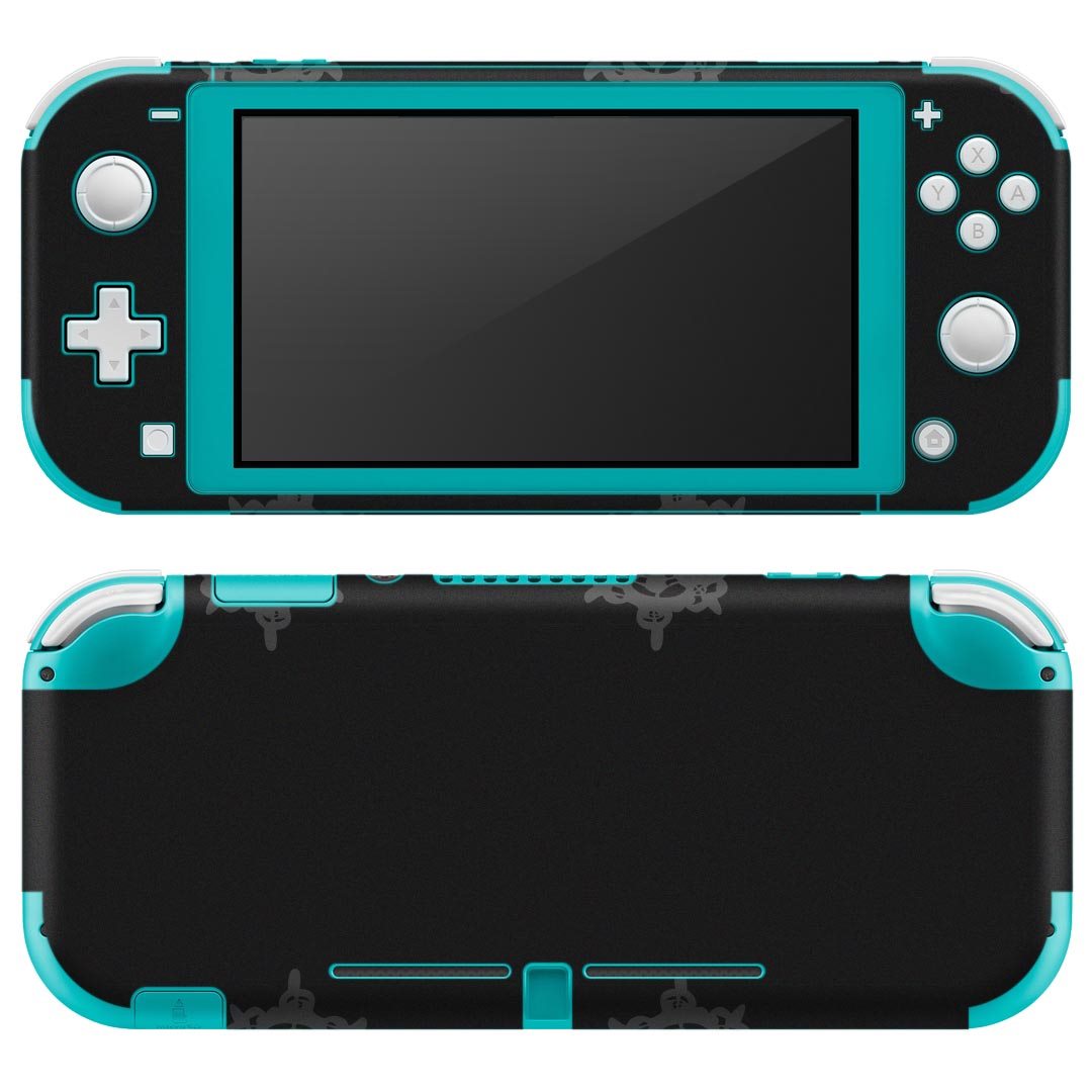 igsticker Nintendo Switch Lite 専用 デザインスキンシール 全面 ニンテンドー スイッチ ライト 専用 ゲーム機 カバー アクセサリー フィルム ステッカー エアフリー 004776 黒 模様 シンプル