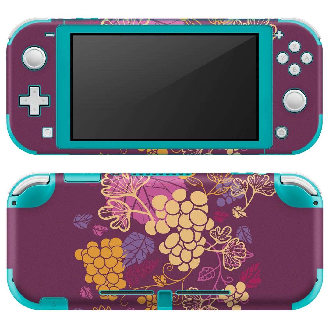 igsticker Nintendo Switch Lite 専用 デザインスキンシール 全面 ニンテンドー スイッチ ライト 専用 ゲーム機 カバー アクセサリー フィルム ステッカー エアフリー 004777 花　紫