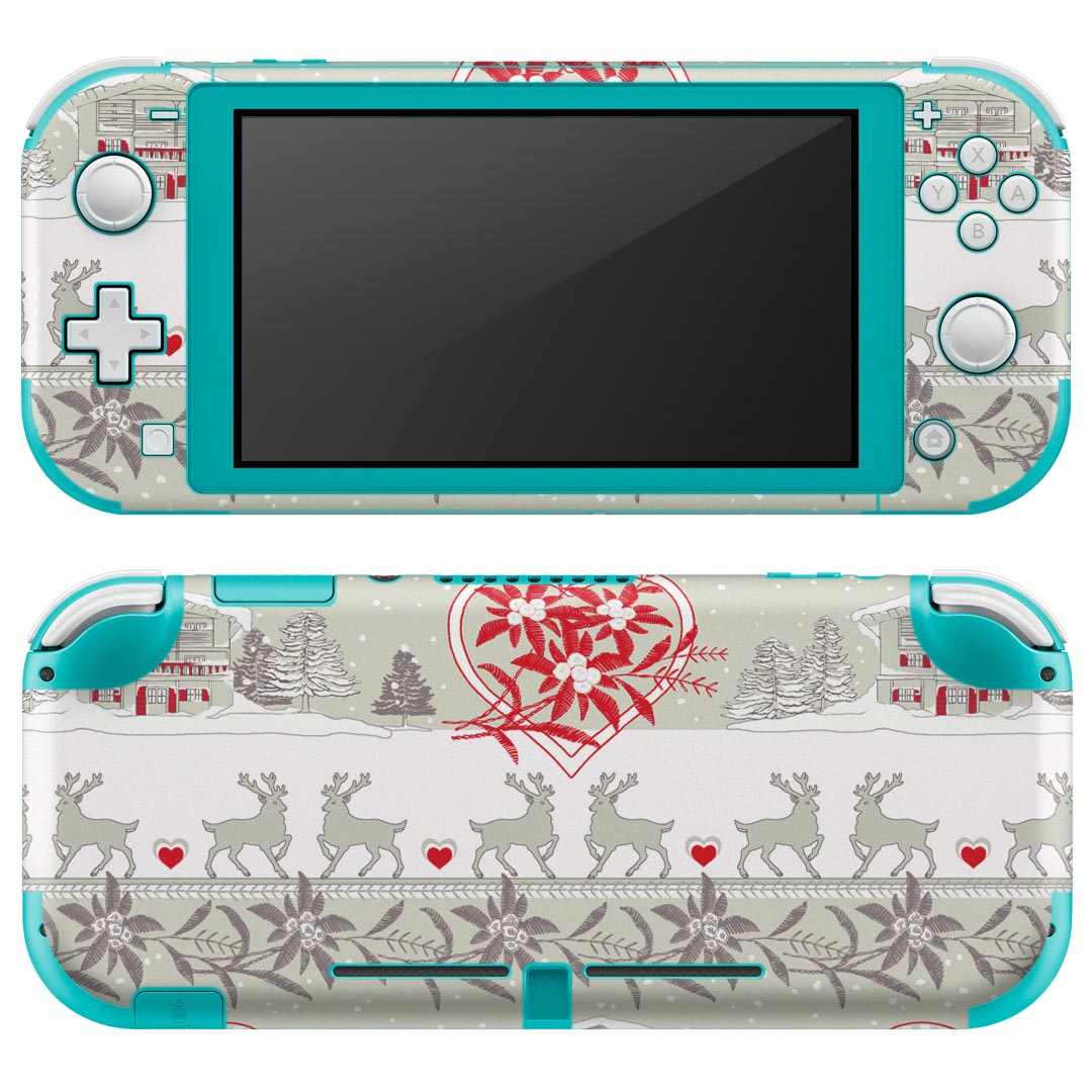 igsticker Nintendo Switch Lite 専用 デザインスキンシール 全面 ニンテンドー スイッチ ライト 専用 ゲーム機 カバー アクセサリー フィルム ステッカー エアフリー 004791 冬　イラスト