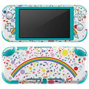 igsticker Nintendo Switch Lite 専用 デザインスキンシール 全面 ニンテンドー スイッチ ライト 専用 ゲーム機 カバー アクセサリー フィルム ステッカー エアフリー 004795 ハート 音符 虹 カラフル(2)