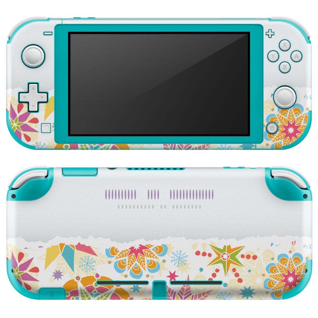 igsticker Nintendo Switch Lite 専用 デザインスキンシール 全面 ニンテンドー スイッチ ライト 専用 ゲーム機 カバー アクセサリー フィルム ステッカー エアフリー 004894 花　カラフル