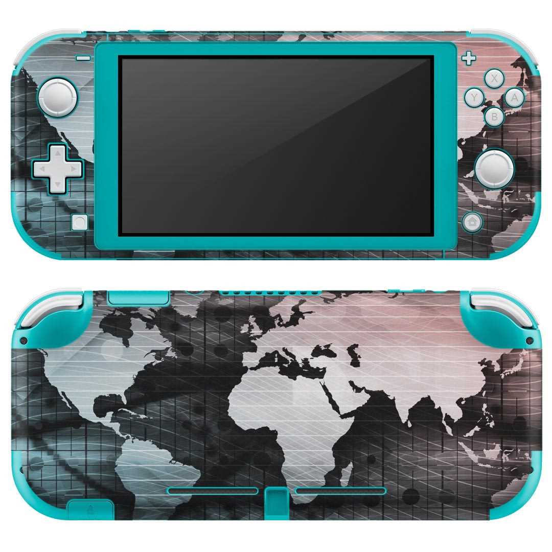 igsticker Nintendo Switch Lite 専用 デザインスキンシール 全面 ニンテンドー スイッチ ライト 専用 ゲーム機 カバー アクセサリー フィルム ステッカー エアフリー 004911 地図 イラスト 世界