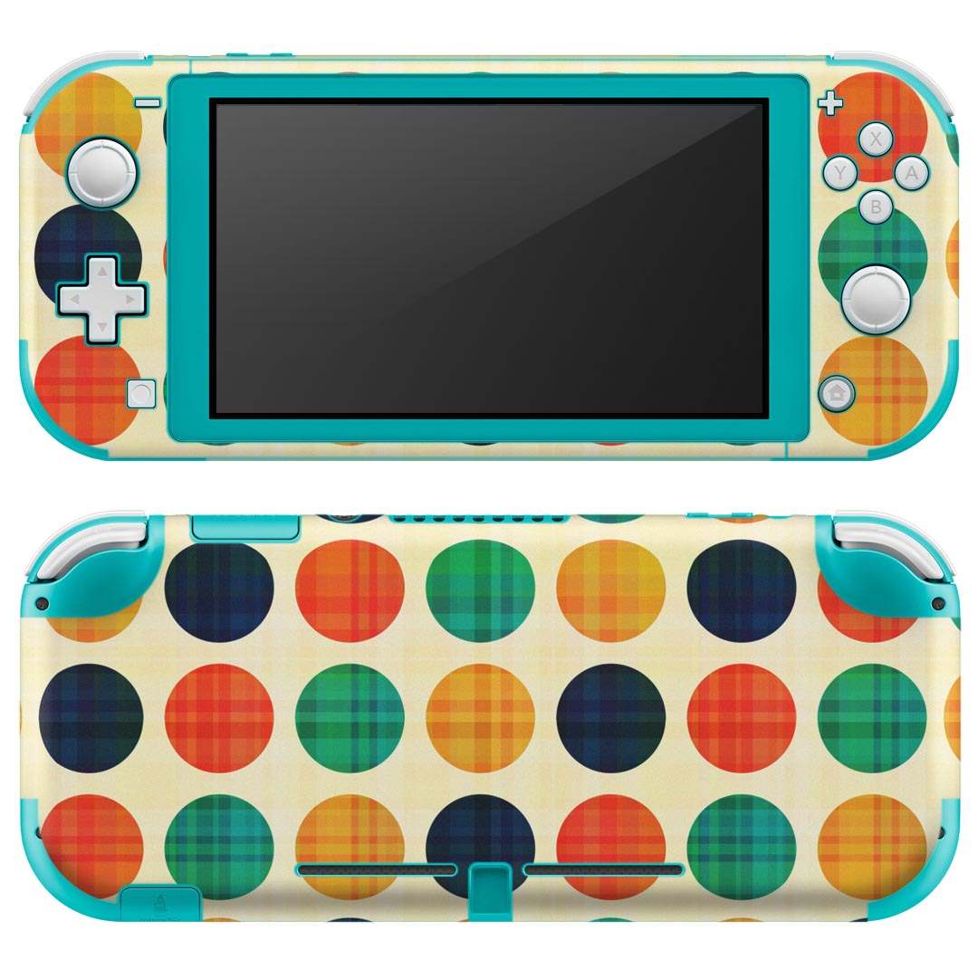igsticker Nintendo Switch Lite 専用 デザインスキンシール 全面 ニンテンドー スイッチ ライト 専用 ゲーム機 カバー アクセサリー フィルム ステッカー エアフリー 004919 水玉 ドット チェック