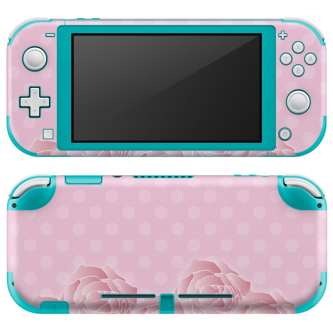 igsticker Nintendo Switch Lite 専用 デザインスキンシール 全面 ニンテンドー スイッチ ライト 専用 ゲーム機 カバー アクセサリー フィルム ステッカー エアフリー 004930 薔薇　ピンク　ガーリー