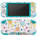igsticker Nintendo Switch Lite 専用 デザインスキンシール 全面 ニンテンドー スイッチ ライト 専用 ゲーム機 カバー アクセサリー フィルム ステッカー エアフリー 004948 ピース ハート 模様(2)