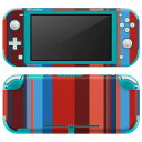 igsticker Nintendo Switch Lite 専用 デザインスキンシール 全面 ニンテンドー スイッチ ライト 専用 ゲーム機 カバー アクセサリー フィルム ステッカー エアフリー 004971 ボーダー 模様 赤(2)