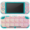 igsticker Nintendo Switch Lite 専用 デザインスキンシール 全面 ニンテンドー スイッチ ライト 専用 ゲーム機 カバー アクセサリー フィルム ステッカー エアフリー 004988 ハート　チェック　ピンク