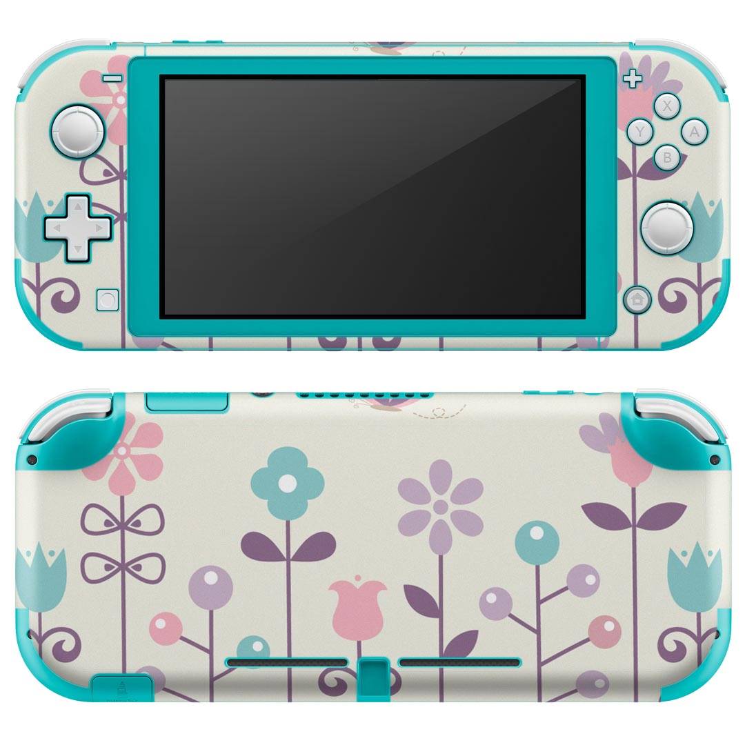 igsticker Nintendo Switch Lite 専用 デザインスキンシール 全面 ニンテンドー スイッチ ライト 専用 ゲーム機 カバー アクセサリー フィルム ステッカー エアフリー 004991 花 蝶