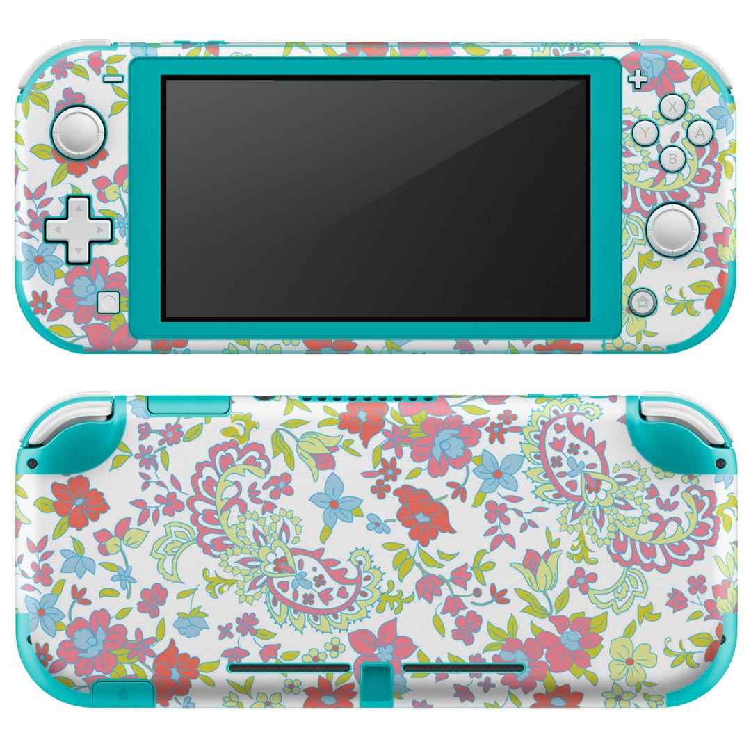 igsticker Nintendo Switch Lite 専用 デザインスキンシール 全面 ニンテンドー スイッチ ライト 専用 ゲーム機 カバー アクセサリー フィルム ステッカー エアフリー 004994 花　カラフル