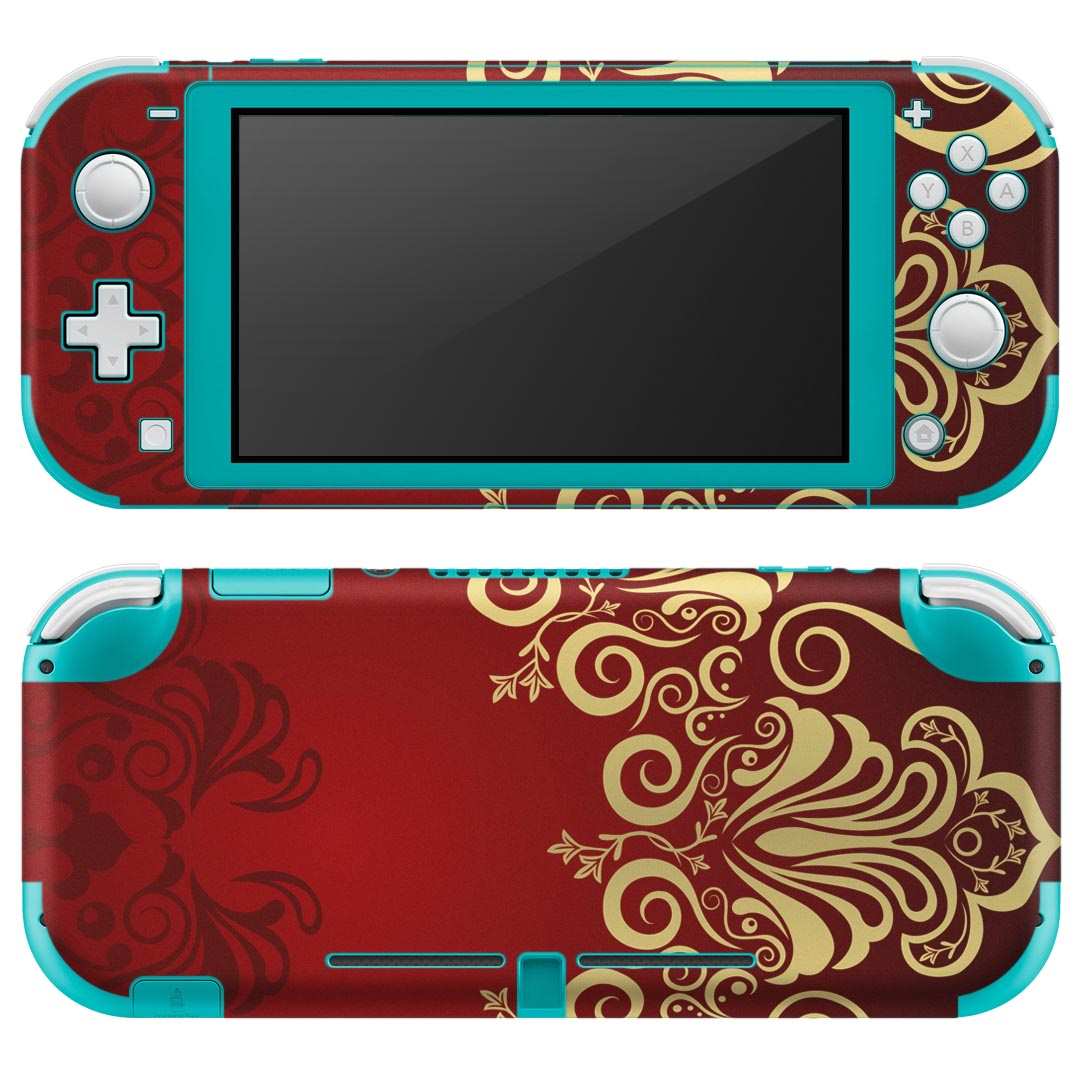 igsticker Nintendo Switch Lite 専用 デザインスキンシール 全面 ニンテンドー スイッチ ライト 専用 ゲーム機 カバー アクセサリー フィルム ステッカー エアフリー 005007 イラスト　エレガント　赤