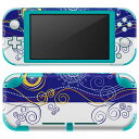 igsticker Nintendo Switch Lite 専用 デザインスキンシール 全面 ニンテンドー スイッチ ライト 専用 ゲーム機 カバー アクセサリー フィルム ステッカー エアフリー 005013 イラスト 花 青(2)
