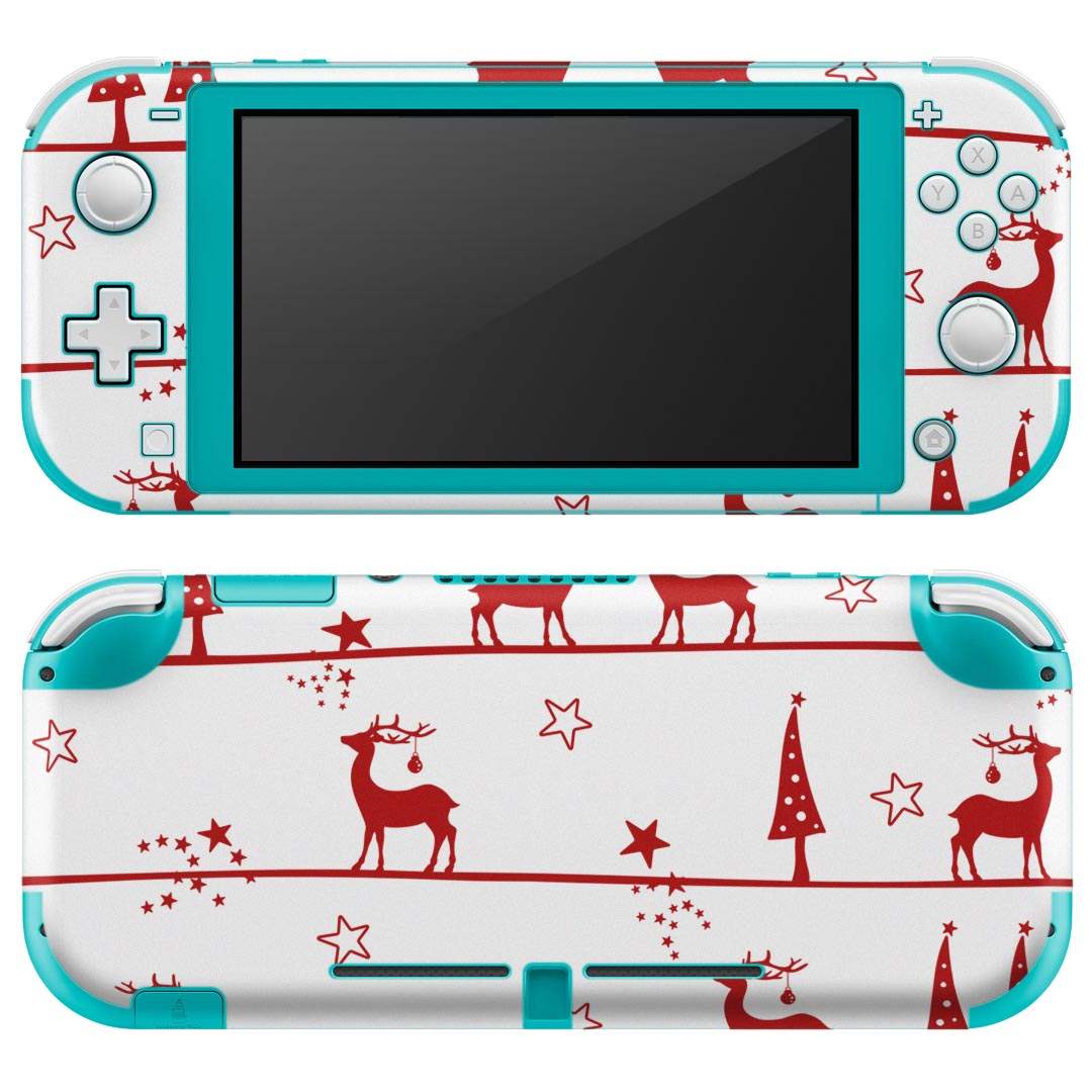 igsticker Nintendo Switch Lite 専用 デザインスキンシール 全面 ニンテンドー スイッチ ライト 専用 ゲーム機 カバー アクセサリー フィルム ステッカー エアフリー 005016 冬 クリスマス ツリー