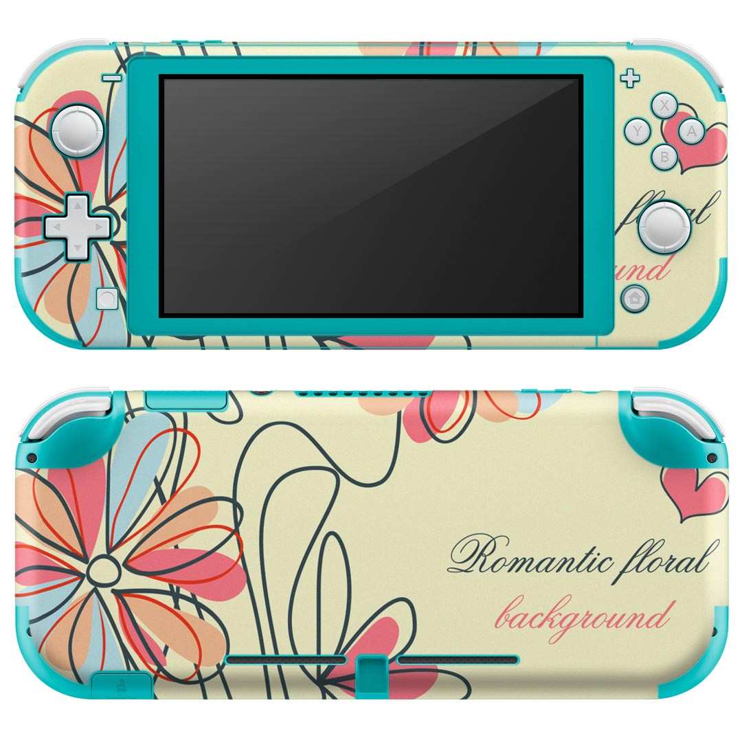 igsticker Nintendo Switch Lite 専用 デザインスキンシール 全面 ニンテンドー スイッチ ライト 専用 ゲーム機 カバー アクセサリー フィルム ステッカー エアフリー 005017 花　　カラフル