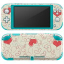 igsticker Nintendo Switch Lite 専用 デザインスキンシール 全面 ニンテンドー スイッチ ライト 専用 ゲーム機 カバー アクセサリー フィルム ステッカー エアフリー 005018 ハート 赤 白 柄