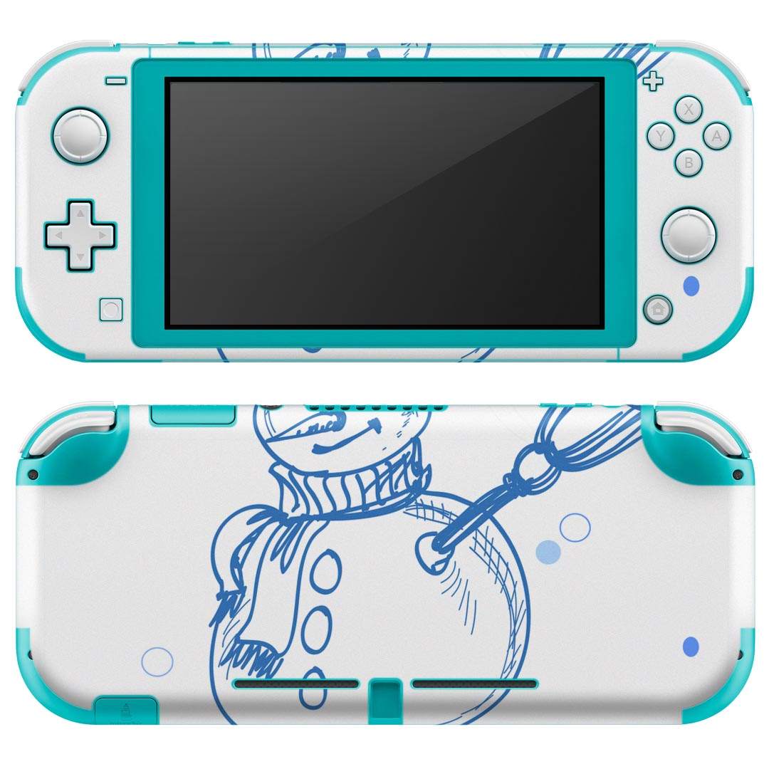 igsticker Nintendo Switch Lite 専用 デザインスキンシール 全面 ニンテンドー スイッチ ライト 専用 ゲーム機 カバー アクセサリー フィルム ステッカー エアフリー 005021 スノーマン　冬　イラスト