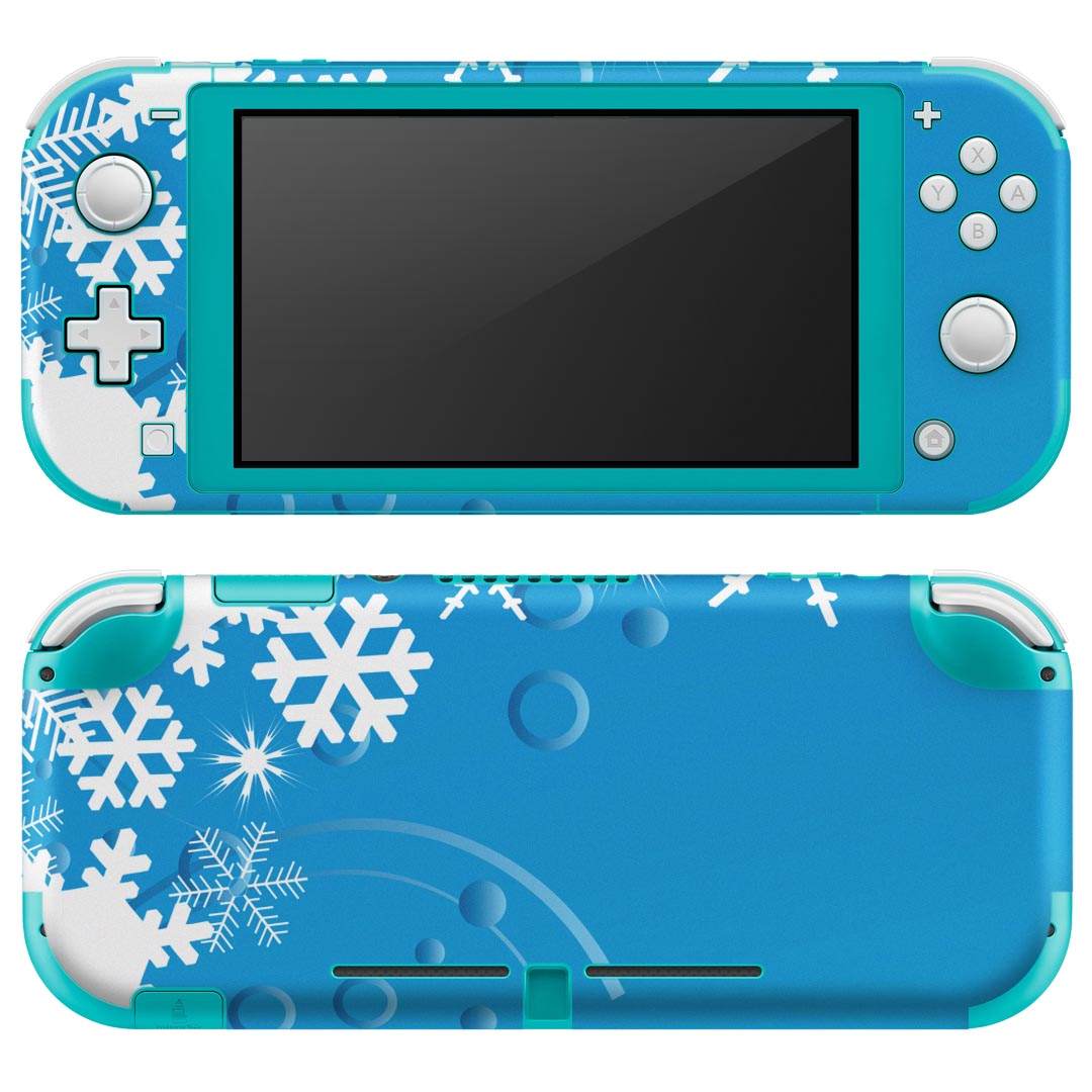 igsticker Nintendo Switch Lite 専用 デザインスキンシール 全面 ニンテンドー スイッチ ライト 専用 ゲーム機 カバー アクセサリー フィルム ステッカー エアフリー 005028 雪 結晶 冬