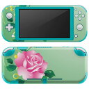 igsticker Nintendo Switch Lite 専用 デザインスキンシール 全面 ニンテンドー スイッチ ライト 専用 ゲーム機 カバー アクセサリー フィルム ステッカー エアフリー 005044 花 ピンク 緑(2)