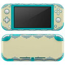 igsticker Nintendo Switch Lite 専用 デザインスキンシール 全面 ニンテンドー スイッチ ライト 専用 ゲーム機 カバー アクセサリー フィルム ステッカー エアフリー 005047 青　レトロ　模様