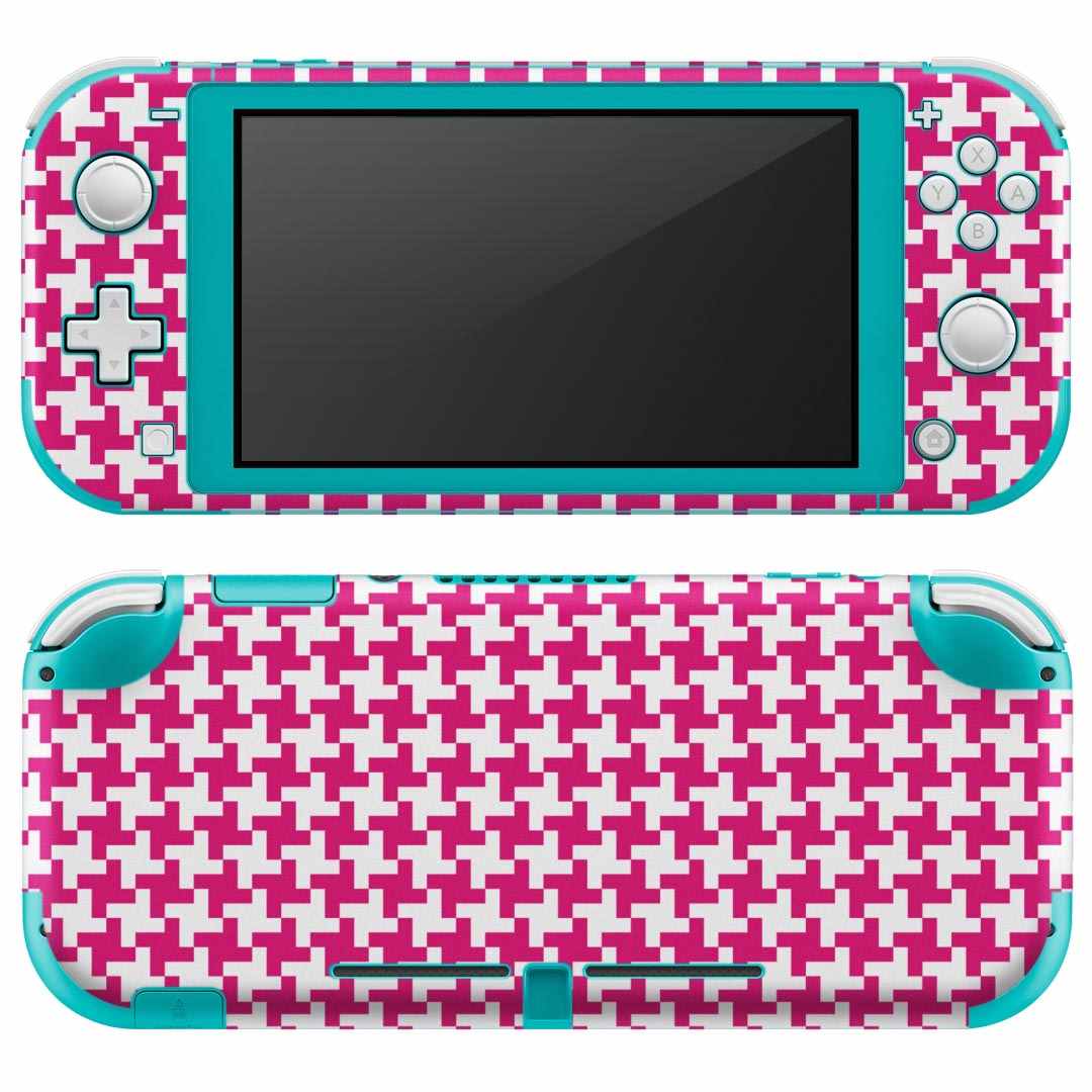 igsticker Nintendo Switch Lite 専用 デザインスキンシール 全面 ニンテンドー スイッチ ライト 専用 ゲーム機 カバー アクセサリー フィルム ステッカー エアフリー 005054 ピンク 白 模様