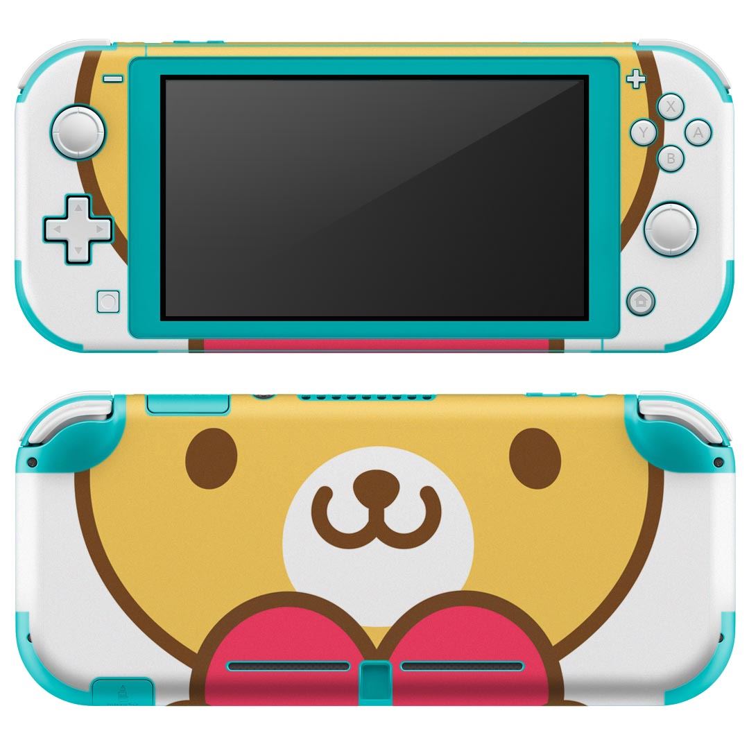 igsticker Nintendo Switch Lite 専用 デザインスキンシール 全面 ニンテンドー スイッチ ライト 専用 ゲーム機 カバー アクセサリー フィルム ステッカー エアフリー 005059 くま イラスト ハート