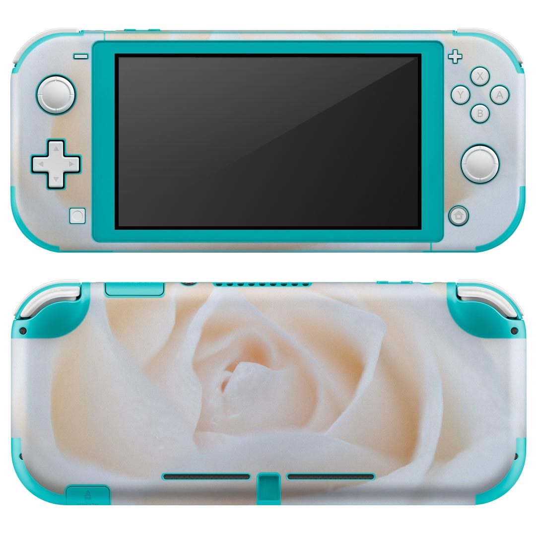 igsticker Nintendo Switch Lite 専用 デザインスキンシール 全面 ニンテンドー スイッチ ライト 専用 ゲーム機 カバー アクセサリー フィルム ステッカー エアフリー 005080 白　薔薇　写真