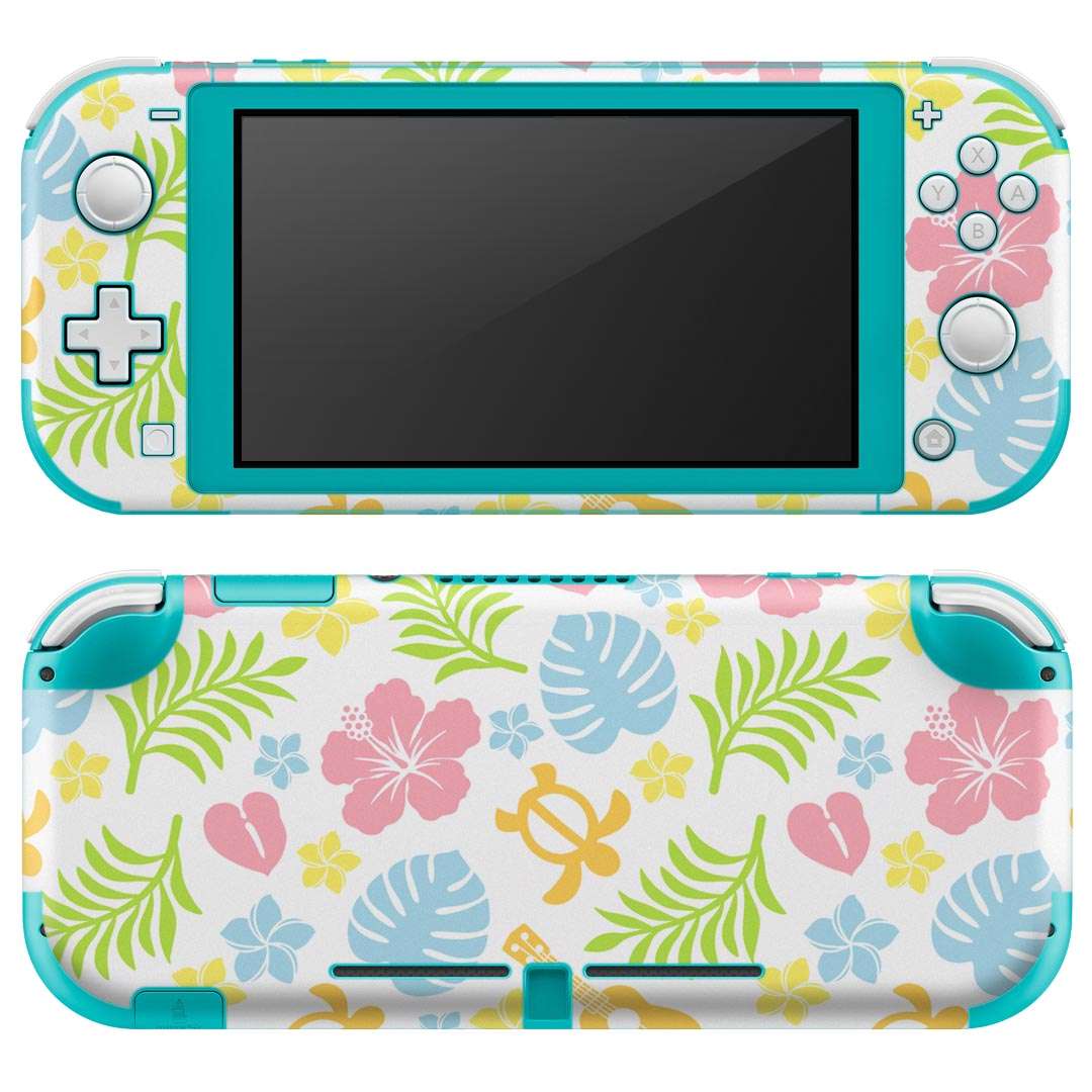 igsticker Nintendo Switch Lite 専用 デザインスキンシール 全面 ニンテンドー スイッチ ライト 専用 ゲーム機 カバー アクセサリー フィルム ステッカー エアフリー 005084 ハイビスカス ハワイ カラフル