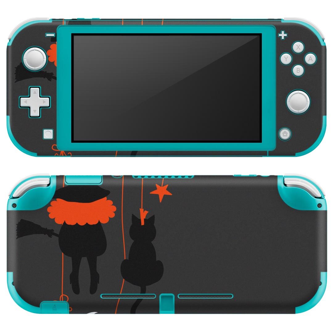 igsticker Nintendo Switch Lite 専用 デザインスキンシール 全面 ニンテンドー スイッチ ライト 専用 ゲーム機 カバー アクセサリー フィルム ステッカー エアフリー 005092 クール ハロウィン 黒 イラスト
