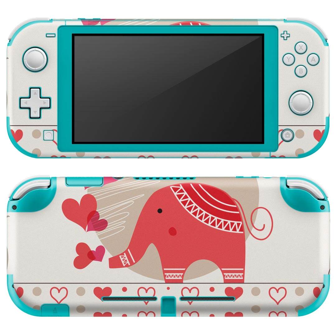 igsticker Nintendo Switch Lite 専用 デザインスキンシール 全面 ニンテンドー スイッチ ライト 専用 ゲーム機 カバー アクセサリー フィルム ステッカー エアフリー 005117 ハート ぞう イラスト