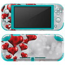 igsticker Nintendo Switch Lite 専用 デザインスキンシール 全面 ニンテンドー スイッチ ライト 専用 ゲーム機 カバー アクセサリー フィルム ステッカー エアフリー 005127 ハート バレンタイン キラキラ