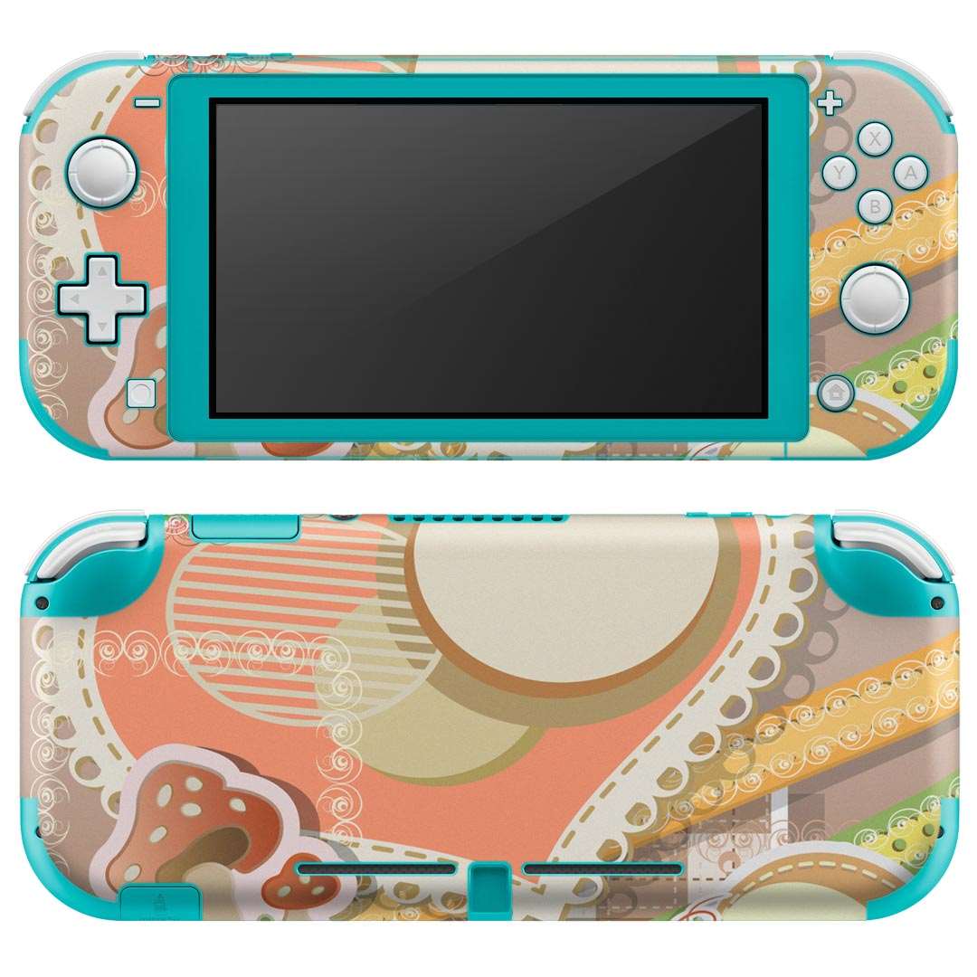 igsticker Nintendo Switch Lite 専用 デザインスキンシール 全面 ニンテンドー スイッチ ライト 専用 ゲーム機 カバー アクセサリー フィルム ステッカー エアフリー 005147 ハート　キノコ　蝶