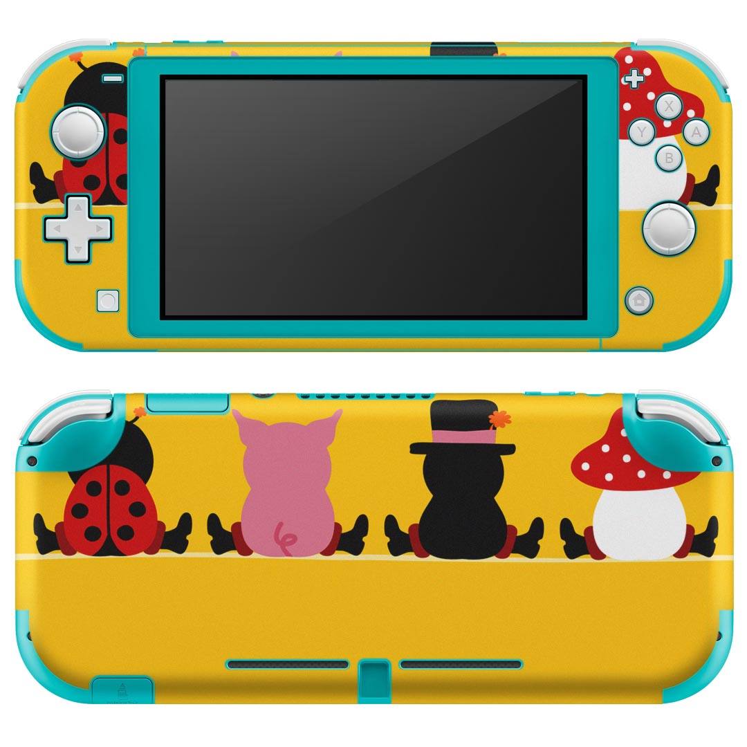igsticker Nintendo Switch Lite 専用 デザインスキンシール 全面 ニンテンドー スイッチ ライト 専用 ゲーム機 カバー アクセサリー フィルム ステッカー エアフリー 005159 キャラクター　イラスト　オレンジ