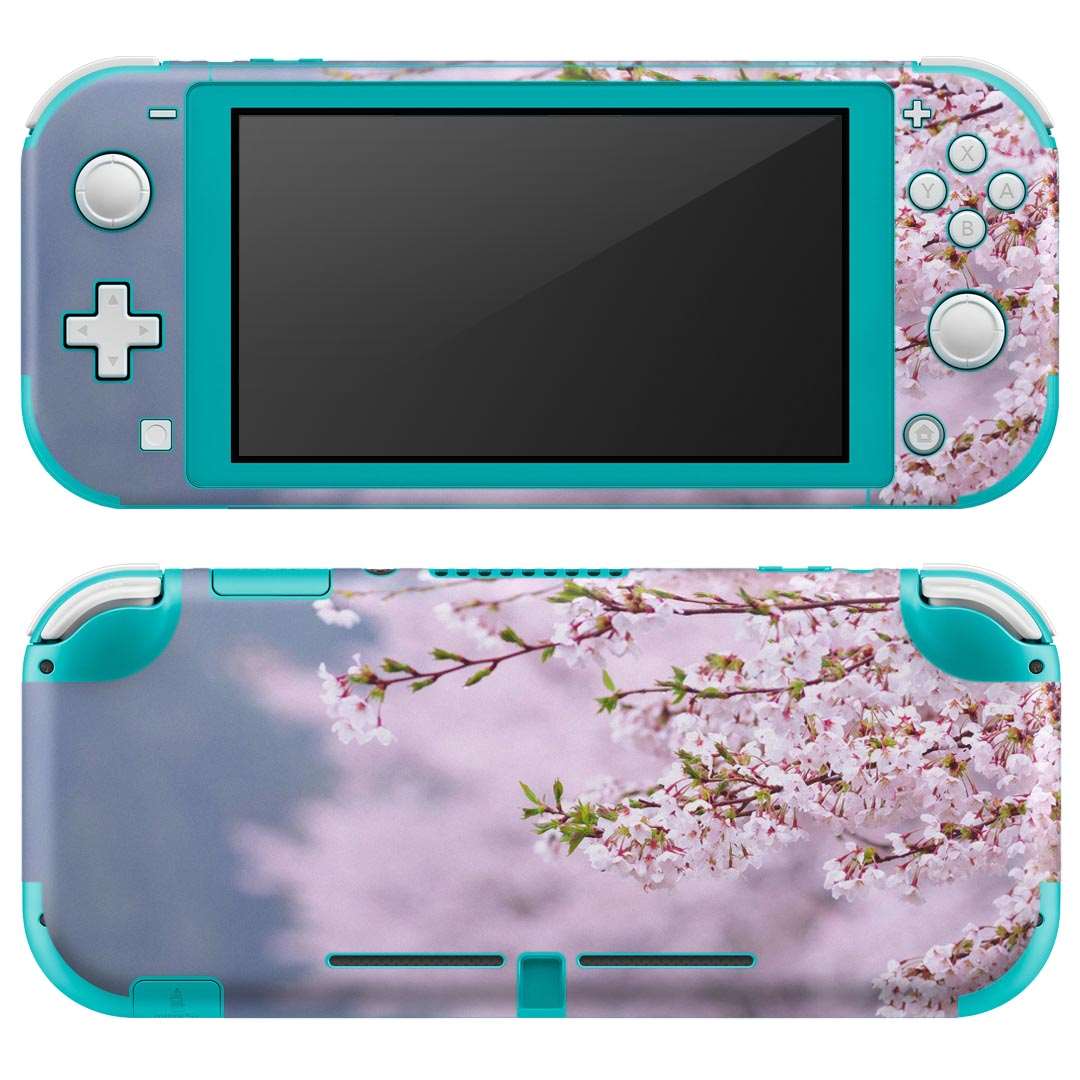 igsticker Nintendo Switch Lite 専用 デザインスキンシール 全面 ニンテンドー スイッチ ライト 専用 ゲーム機 カバー アクセサリー フィルム ステッカー エアフリー 005163 花　桜並木　写真