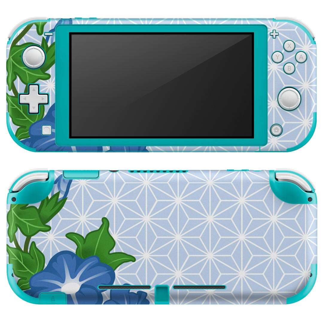 製品名 Nintendo Switch Lite専用 デザインスキンシール セット内容 Nintendo Switch Lite本体用スキンシール（裏表）各1枚 ※液晶側シールは2パーツに分かれていますニンテンドースイッチライト専用です。据え置き機のSwitch本体やJoyコンには対応していません。 商品特徴 3M社製の再剥離性シートを素材に採用し、細かな位置調整がしやすく貼り直しが容易です。また、エアフリーでもありますので気泡が簡単に逃げるので、キレイに貼ることができます。専用の業務プリンターを使い、商品画像と遜色のない美しい印刷仕上がり。 注意事項 画像はサンプルですので、ご覧の環境によっては多少色味に違いを感じる場合がございます。 イメージと違った、モニターと色味が異なるという理由での交換や返金はご対応出来かねます。スキンシールのみの販売で、ニンテンドースイッチ本体などは付属しません。シワができた場合、ドライヤーなどで軽く温め、外側に向けてシワを伸ばすように貼ってください。初回貼付時の位置調整や貼り直しは可能ですが、しっかりと押し付けて接着させた後の再剥離、再利用は保証しておりません。また接着部に油分や汚れが付着しますと角の部分は剥がれやすくなりますので、貼付時はあまり触れないようにご注意ください。無地のセミグロスシートにデザインをプリントした商品で、デコなどの加工はございません。 凹凸や光沢があるように見えたり布地や金属を素材にしたように見える商品もありますが、デザインの図版によるものです。印刷時に微妙な画像のズレが生じる場合がございます。ご注文後に1点1点制作する受注生産品の為、不良品以外のご返品や交換は固くお断りします。 商品発送 完全受注生産のハンドメイド商品となりますので、既製品と比べて発送までお時間を頂いています。 基本的に決済確認後2?3営業日、最大で10営業日での発送となります。繁忙期や休業日明けの場合はさらに時間がかかる場合があります。 その際には別途メールにてご連絡致します。メール便の場合、発送日から到着までに2?4日ほどかかる場合が多く、紛失などの保障もご対応できかねます。あらかじめご了承下さい。