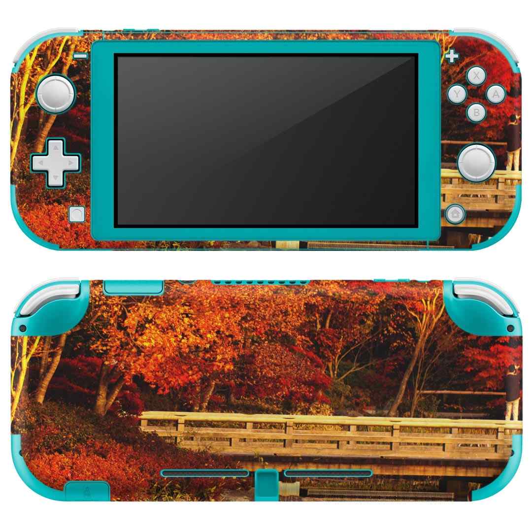 igsticker Nintendo Switch Lite 専用 デザインスキンシール 全面 ニンテンドー スイッチ ライト 専用 ゲーム機 カバー アクセサリー フィルム ステッカー エアフリー 005203 紅葉　秋　景色