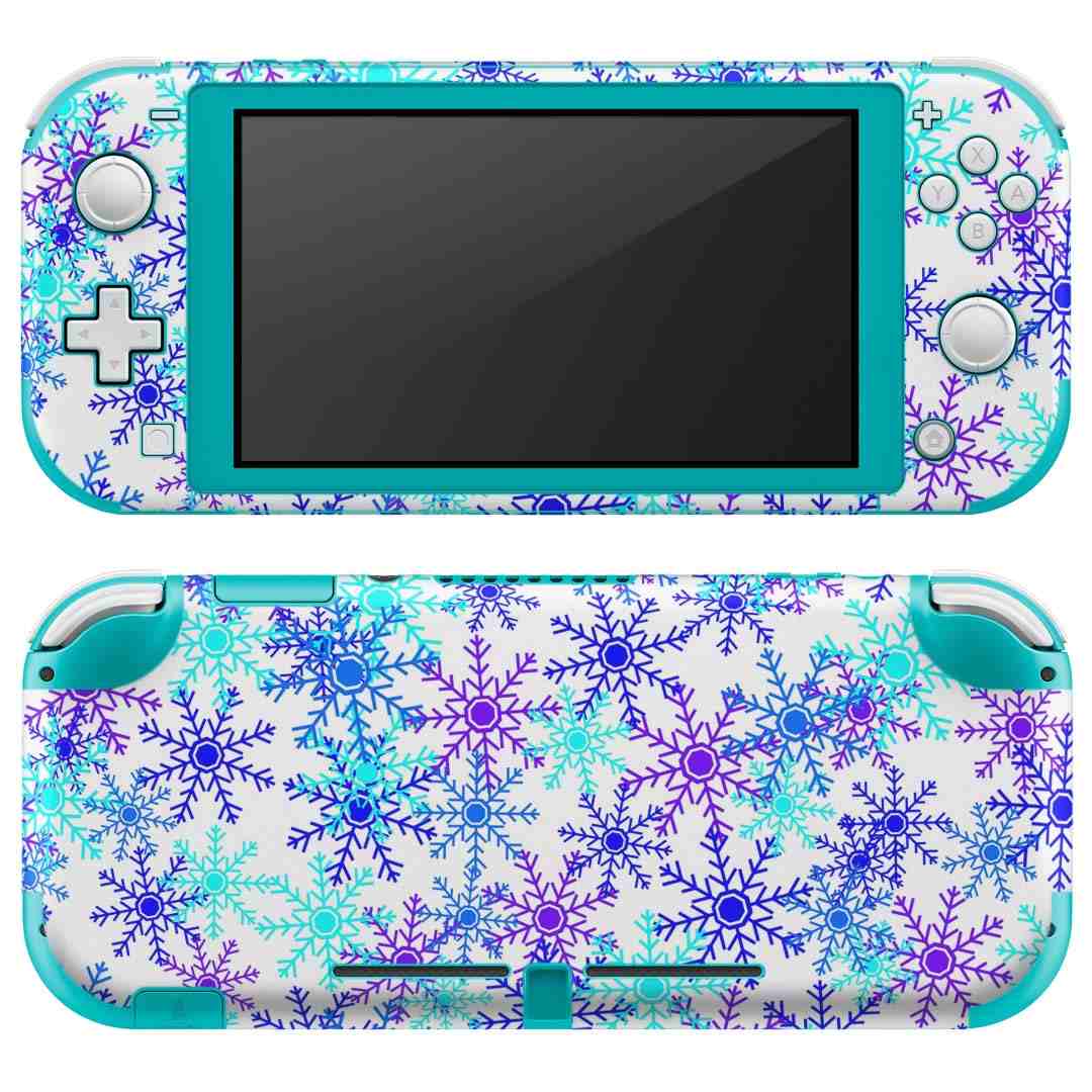 igsticker Nintendo Switch Lite 専用 デザインスキンシール 全面 ニンテンドー スイッチ ライト 専用 ゲーム機 カバー アクセサリー フィルム ステッカー エアフリー 005210 冬　雪　結晶