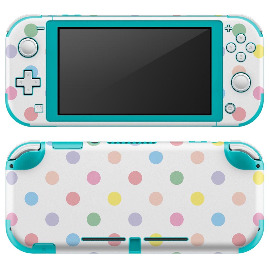 igsticker Nintendo Switch Lite 専用 デザインスキンシール 全面 ニンテンドー スイッチ ライト 専用 ゲーム機 カバー アクセサリー フィルム ステッカー エアフリー 005216 ドット　水玉　ポップ