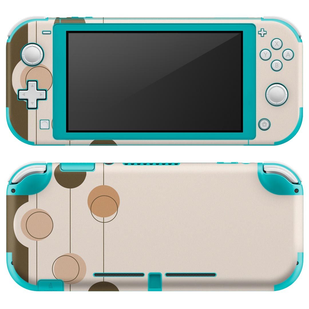 igsticker Nintendo Switch Lite 専用 デザインスキンシール 全面 ニンテンドー スイッチ ライト 専用 ゲーム機 カバー アクセサリー フィルム ステッカー エアフリー 005225 ブラウン イラスト 水玉