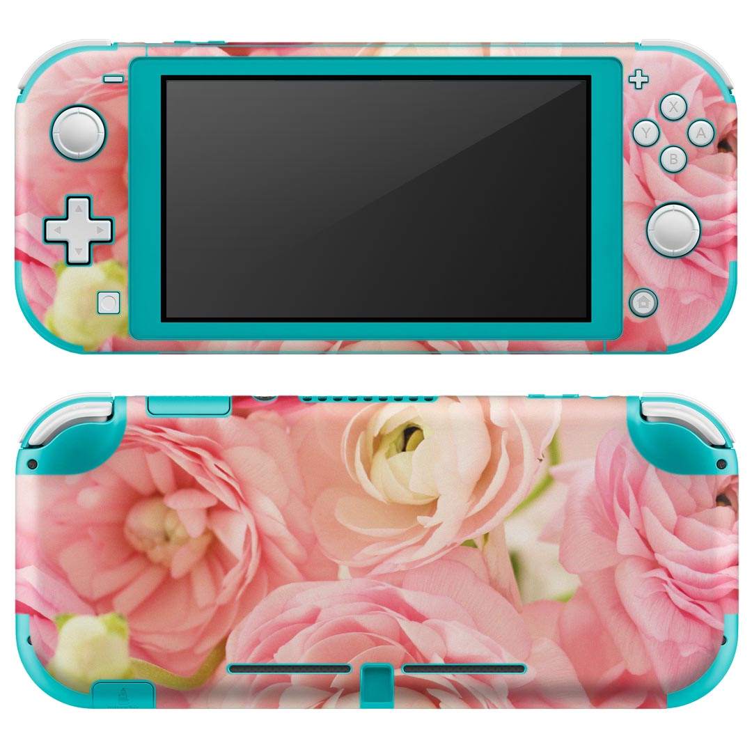 igsticker Nintendo Switch Lite 専用 デザインスキンシール 全面 ニンテンドー スイッチ ライト 専用 ゲーム機 カバー アクセサリー フィルム ステッカー エアフリー 005242 花 リボン ピンク