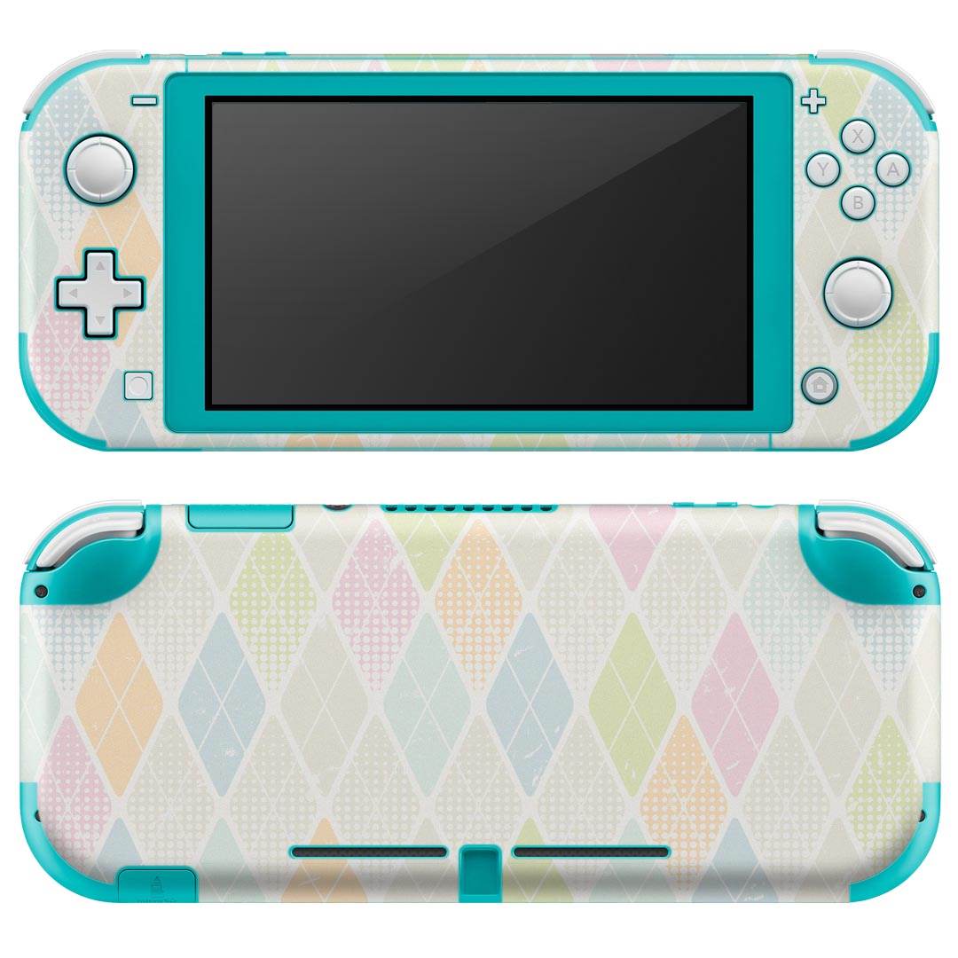 igsticker Nintendo Switch Lite 専用 デザインスキンシール 全面 ニンテンドー スイッチ ライト 専用 ゲーム機 カバー アクセサリー フィルム ステッカー エアフリー 005256 カラフル　ダイヤ　模様