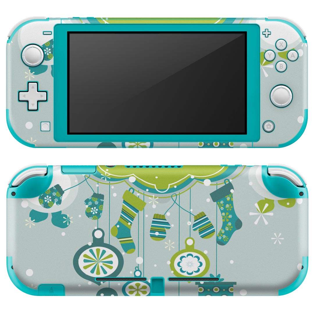 igsticker Nintendo Switch Lite 専用 デザインスキンシール 全面 ニンテンドー スイッチ ライト 専用 ゲーム機 カバー アクセサリー フィルム ステッカー エアフリー 005261 クリスマス 雪だるま 緑