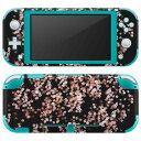 igsticker Nintendo Switch Lite 専用 デザインスキンシール 全面 ニンテンドー スイッチ ライト 専用 ゲーム機 カバー アクセサリー フィルム ステッカー エアフリー 005308 桜 ピンク 黒