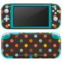 igsticker Nintendo Switch Lite 専用 デザインスキンシール 全面 ニンテンドー スイッチ ライト 専用 ゲーム機 カバー アクセサリー フィルム ステッカー エアフリー 005309 水玉 茶色 シンプル(2)